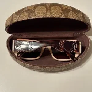Coach S493 Lexi black signature sunglasses + Case and cleaning cloth- vintage. Coach Sunglass Hard Black Case With Cleaning Cloth Large  main image 4
